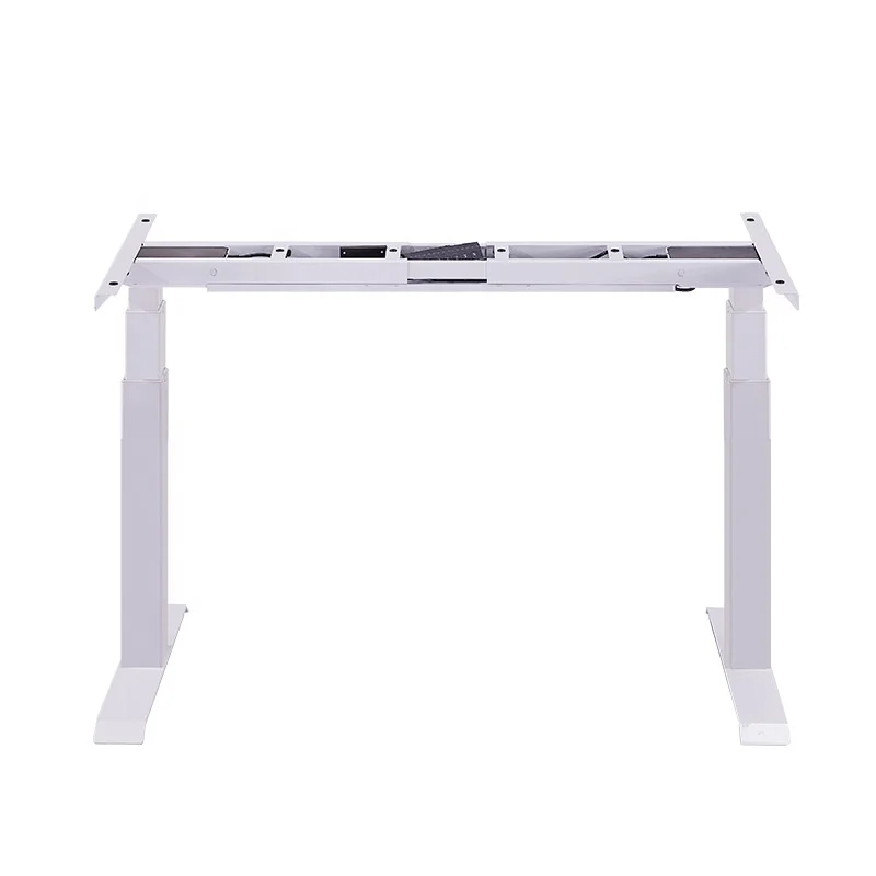 Electrically Height legs Adjustable White Standing Desk Frame Sit Stand Home Office Table Computer Workstation