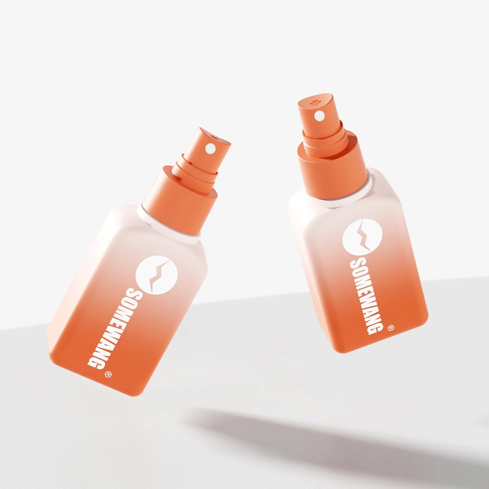 Hot Selling Product 60ml PETG Flat Square Bottle with Spray Pump Customized Colors