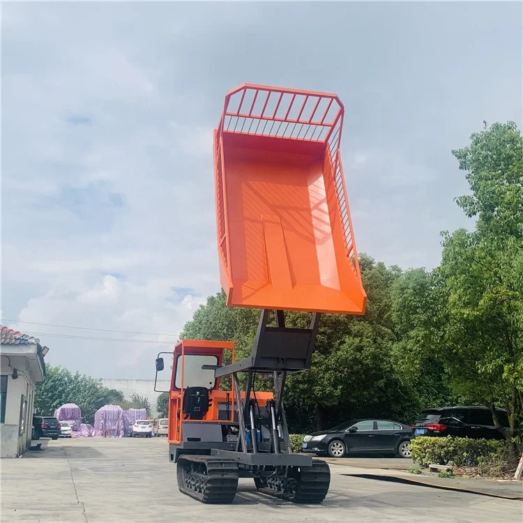 Mini track loader crawler dumper with palm oil fruits grapple