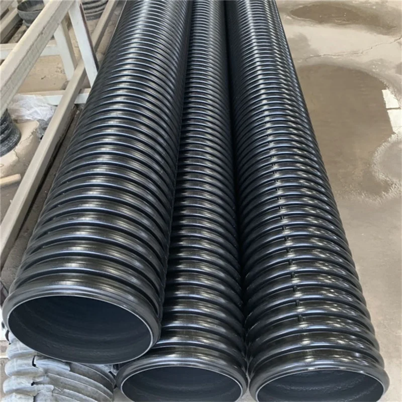 Двухстенная гофрированная труба DN 225 HDPE PE высокого давления ПВХ черная формовочная поливная дренаж ISO9001 Prettylion 5 9 м