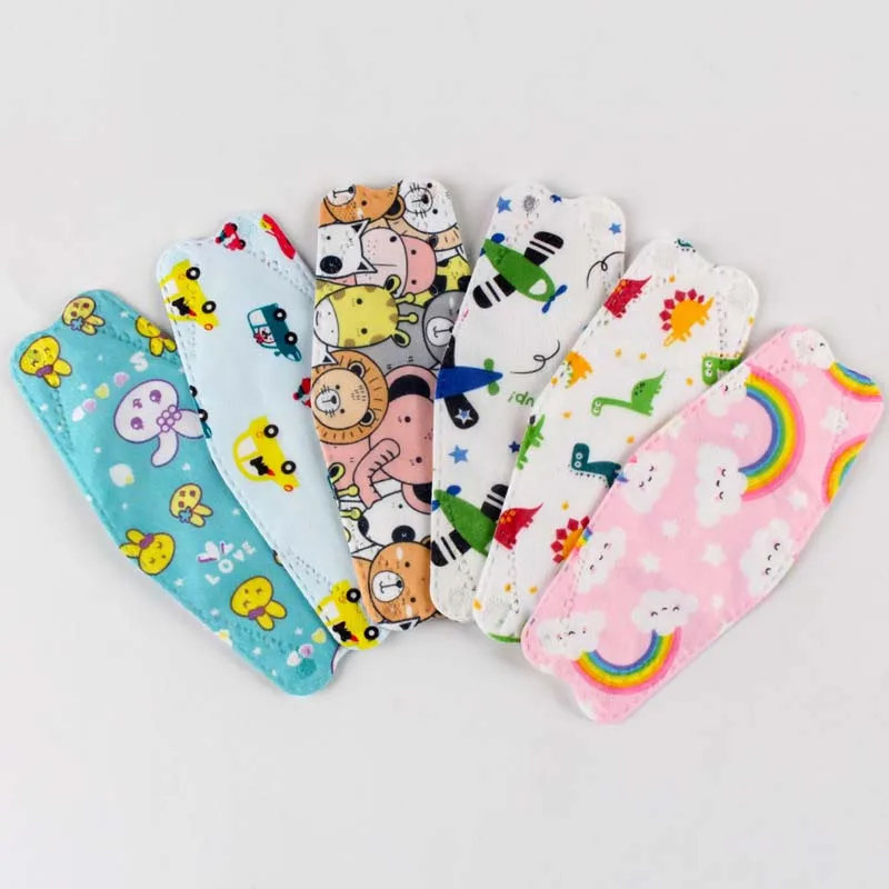 Children KF94 Fish Type 4-layer Disposable Face Mask Student Print Korean Cartoon KF94 Kid Mask