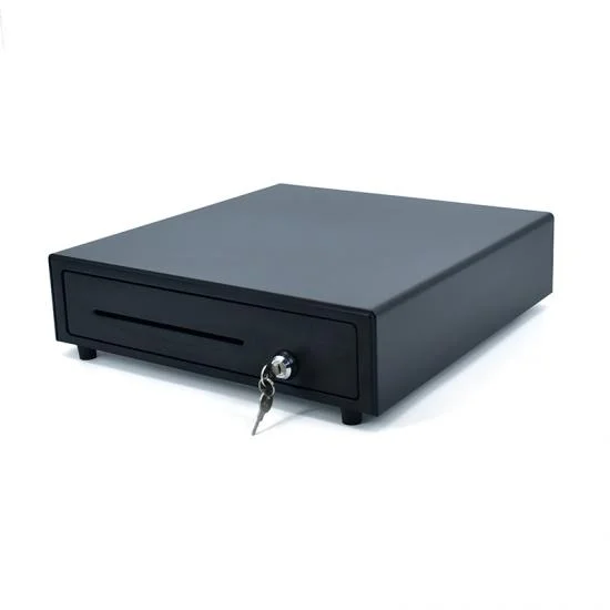 410mm 5 bills 8 coins tray 3 lock RJ11 heavy duty steel electronic pos systems metal automatic money safe cash box for shop