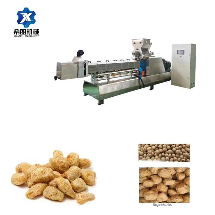 Good price square shaped vegeterian soya meat making machine soy bean protein processing line