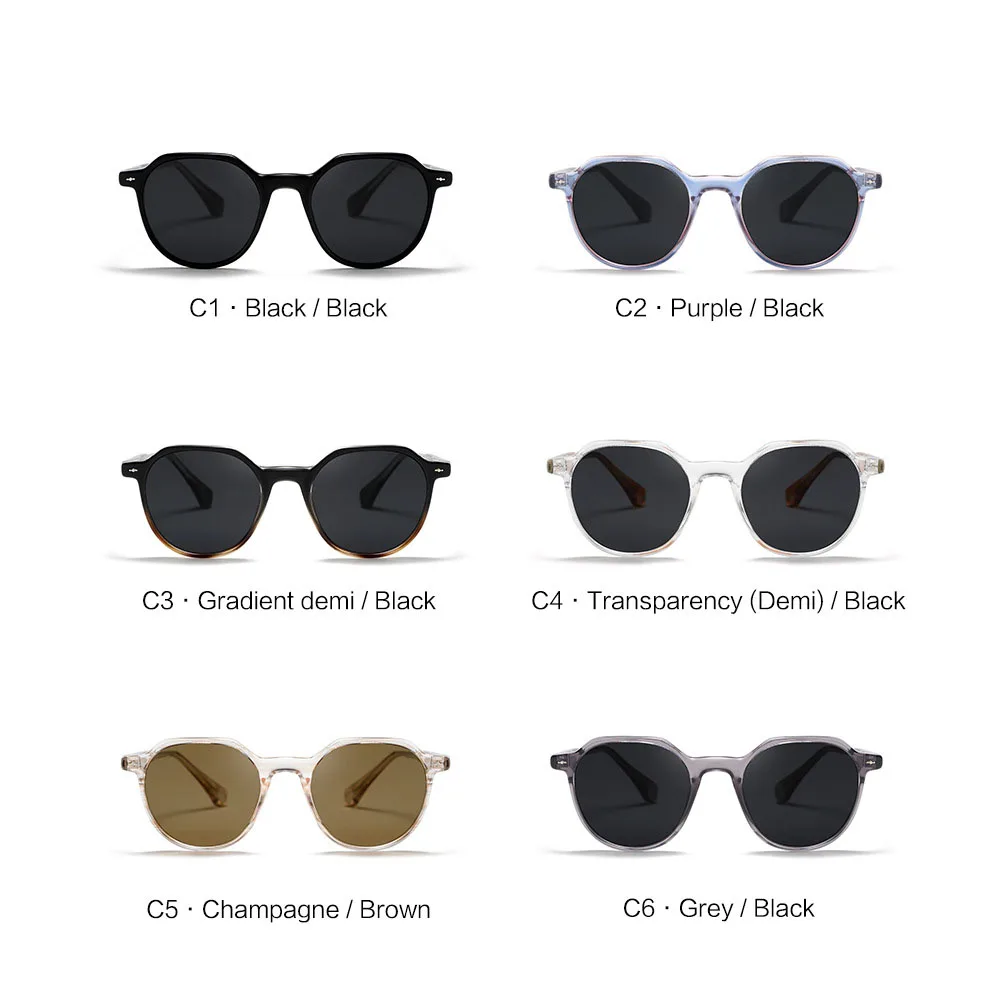 22009 High Quality Luxury Brand Designer Women Sun Glasses Custom Logo Retro Men Round sunglasses lenses polarized