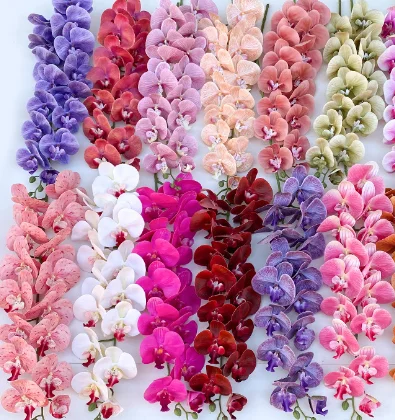 15 Head Long Stem Artificia Phalaenopsis Real Touch Orchid Flowers Branches