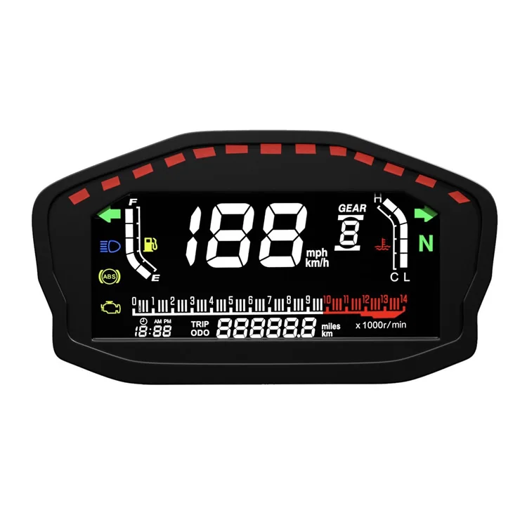 165mm LCD GPS Speedometer with RPM No Need Mechanic Sensor ATV Gauges Digital Display Motorcycle Meter