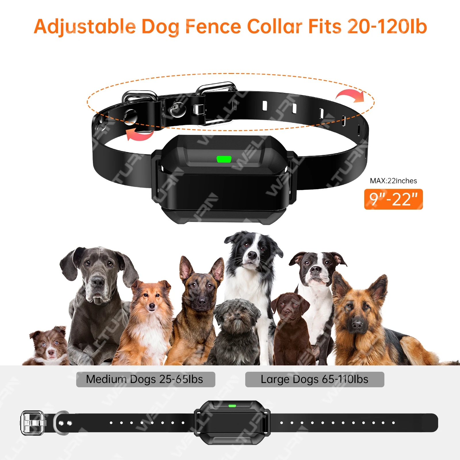 Wireless Fence Training Collar Wireless Dog Fence Portable Pets Safe Containment System for Outdoor,Yard,Indoor,Camping