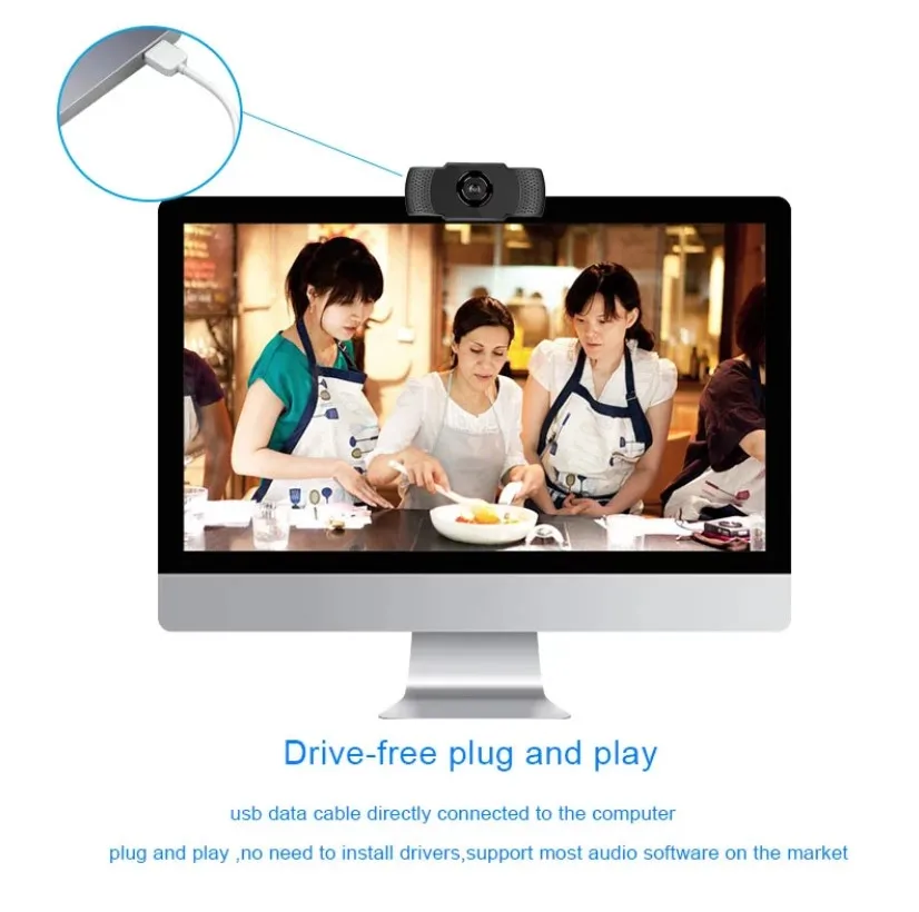 Широкоугольная видеокамера для конференц-связи с высоким разрешением, Hd USB 1080p Веб-камера с автофокусом и микрофоном