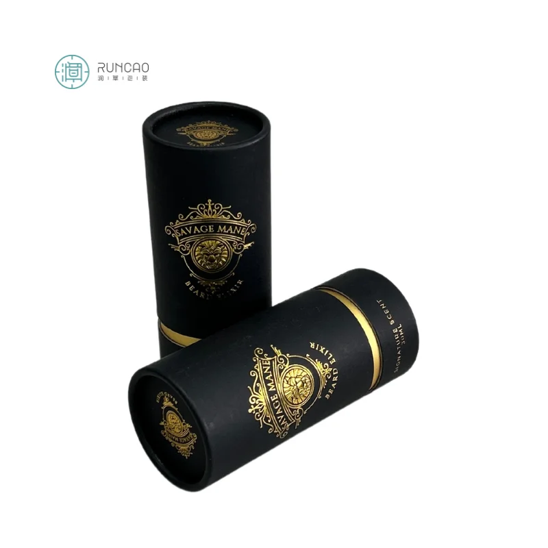 Custom Essential Oil Brand Design Craft Paper Packaging Tube for Tea Light Candle Cylindrical Jar Gift Box for Cosmetics