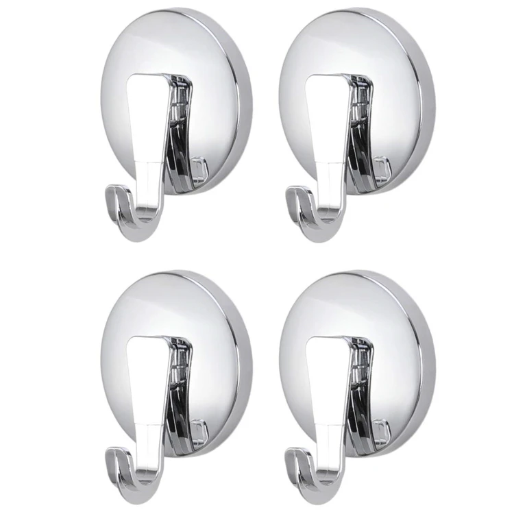 TAILI Drill-Free Removable Powerful Vacuum Suction Cup Chromed Hanging Hooks for Bathroom