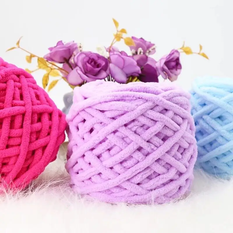 
1ply thick yarn Super soft acrylic cotton and polyester blended yarn factory wholesale 