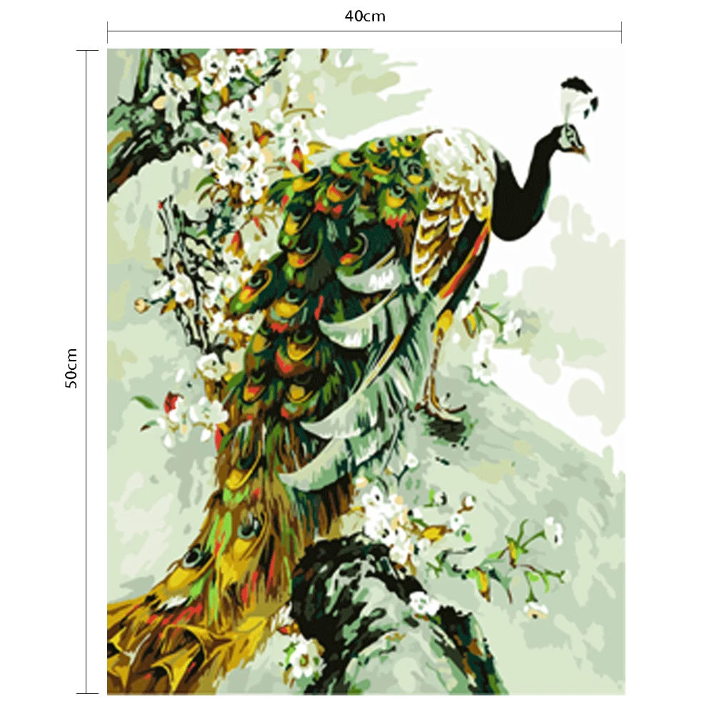 DIY  traditional Peacock Animal  Handmade Art Gifts Digital Oil Paint by Numbersfor Living Room Wall Art crafts