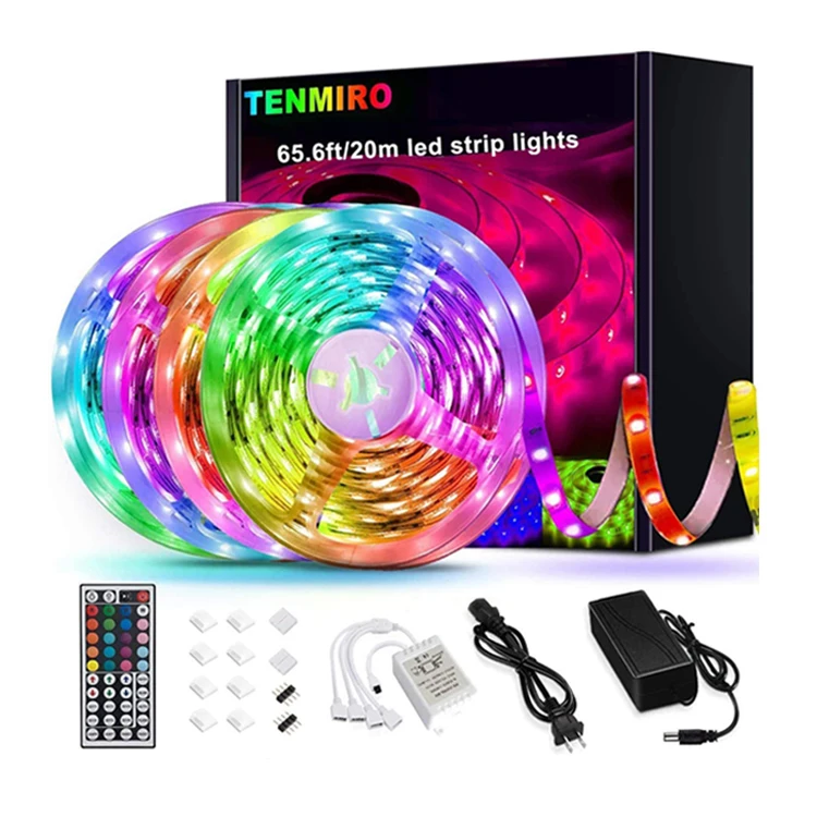 
Rechargeable Battery RGB LED Strip Light Kit with Remote Control 12V Battery Powered Colorful LED Strip Light  (1600253324439)