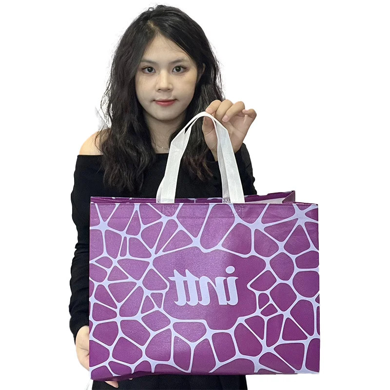 Reusable Polypropylene Laminated Shopping Non Woven Bags for Packaging Grocery Gifts Tote with logo