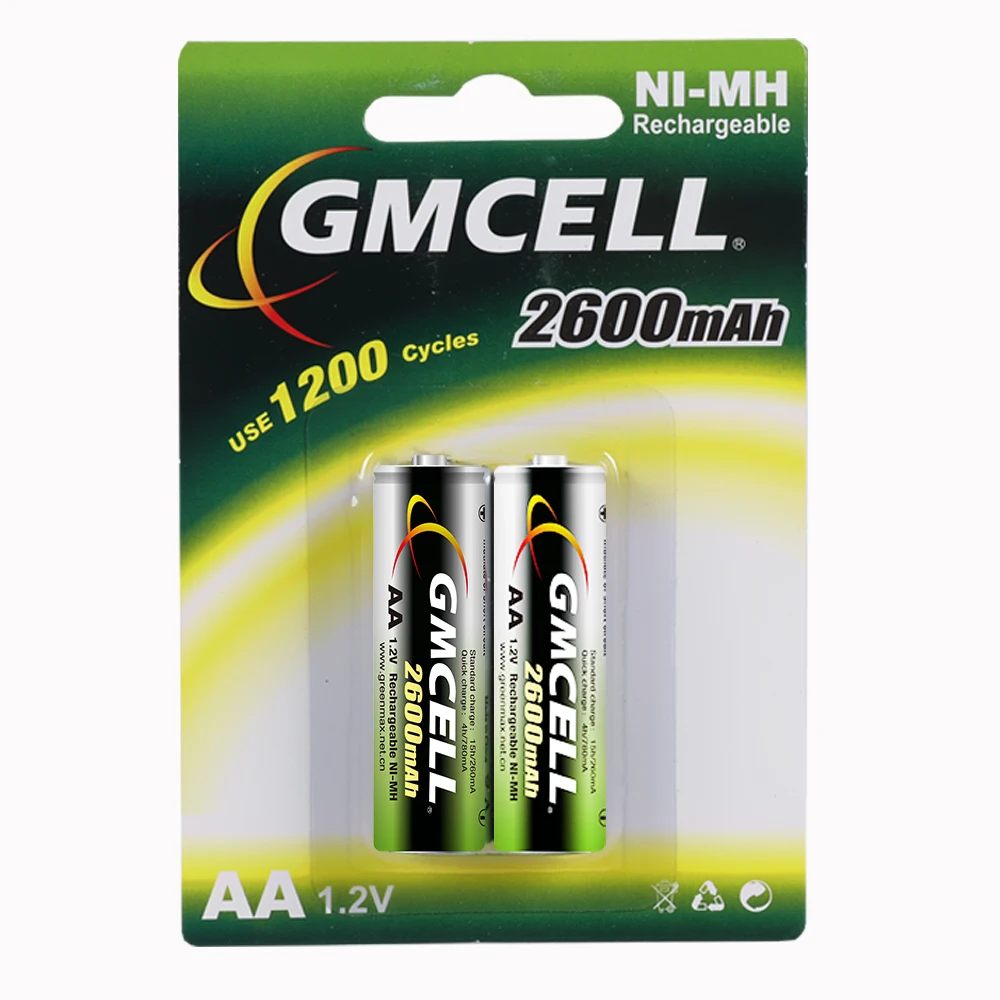 Custom color blister cards ni-mh batterie 2600mAh aaa rechargeable battery ni mh aa 600mah 1.2v solar akku for Led Lights