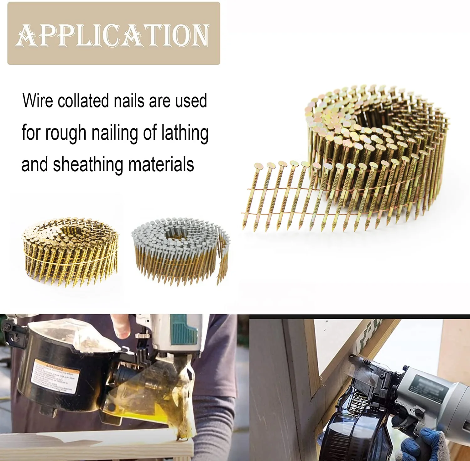 High Quality Factory Collated Coil Nails for pallet Pneumatic Nail Gun Use