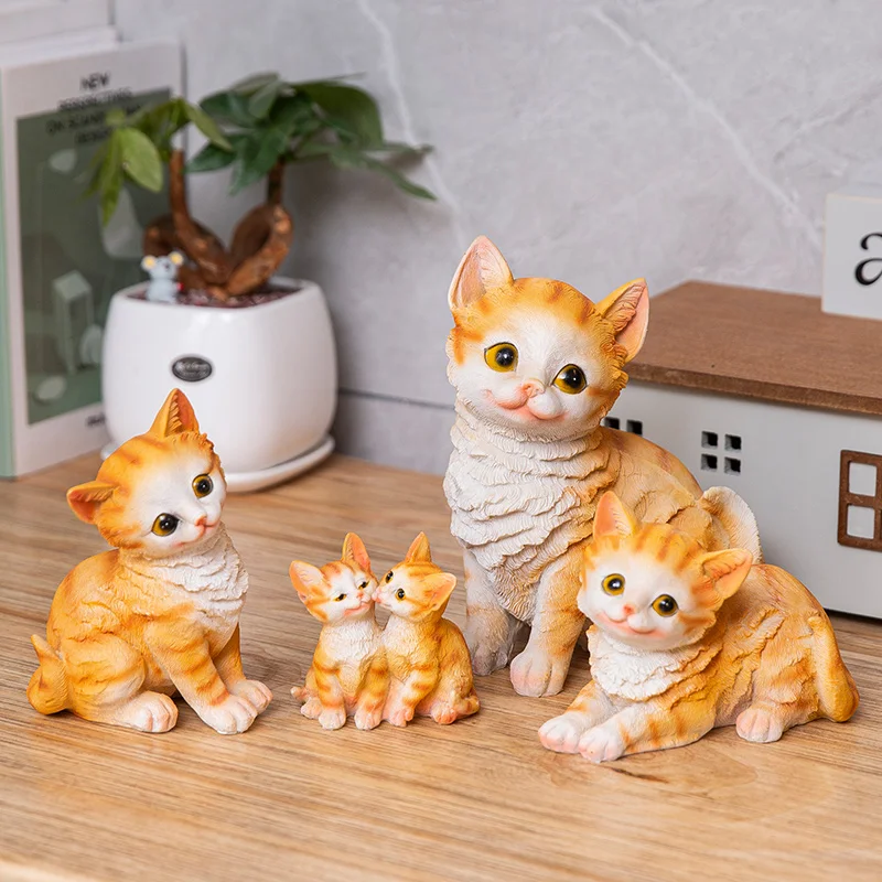 garden statues kitten ornaments poly resin cat collectable figurines