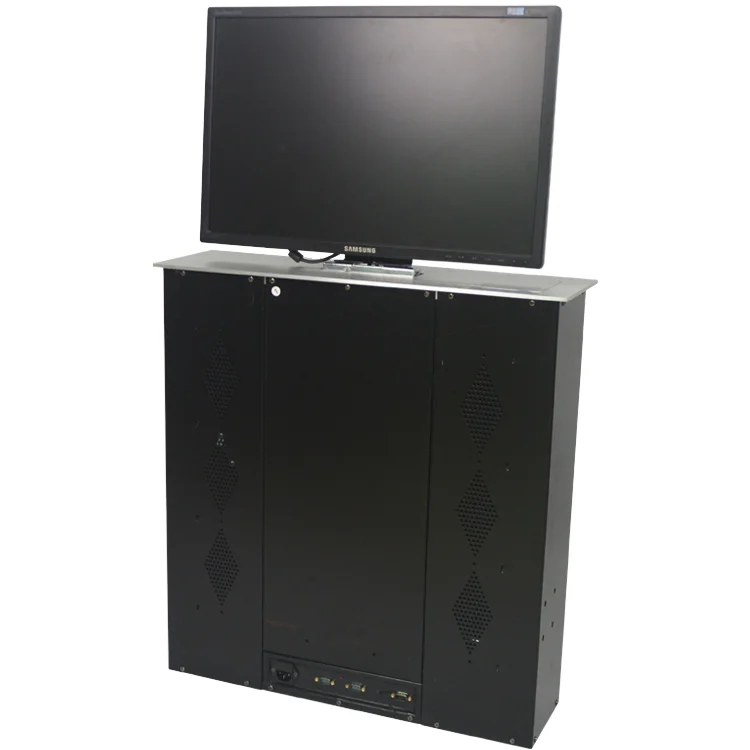 OEM/ODM large 19 inch lift screen monitor flip up Anti-pinch LCD Lift Motorized hidden lift monitor for conference