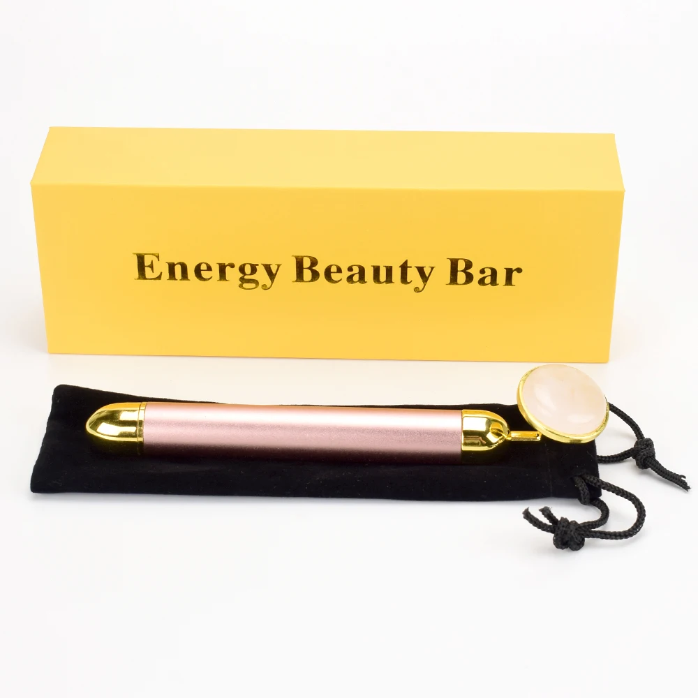 Energy beauty stick vibration natural jade roller electric massager, tighten rose quartz facial massage