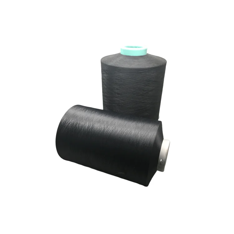  Baichuan Recycled DTY black dope dyed polyester ring spun knitting