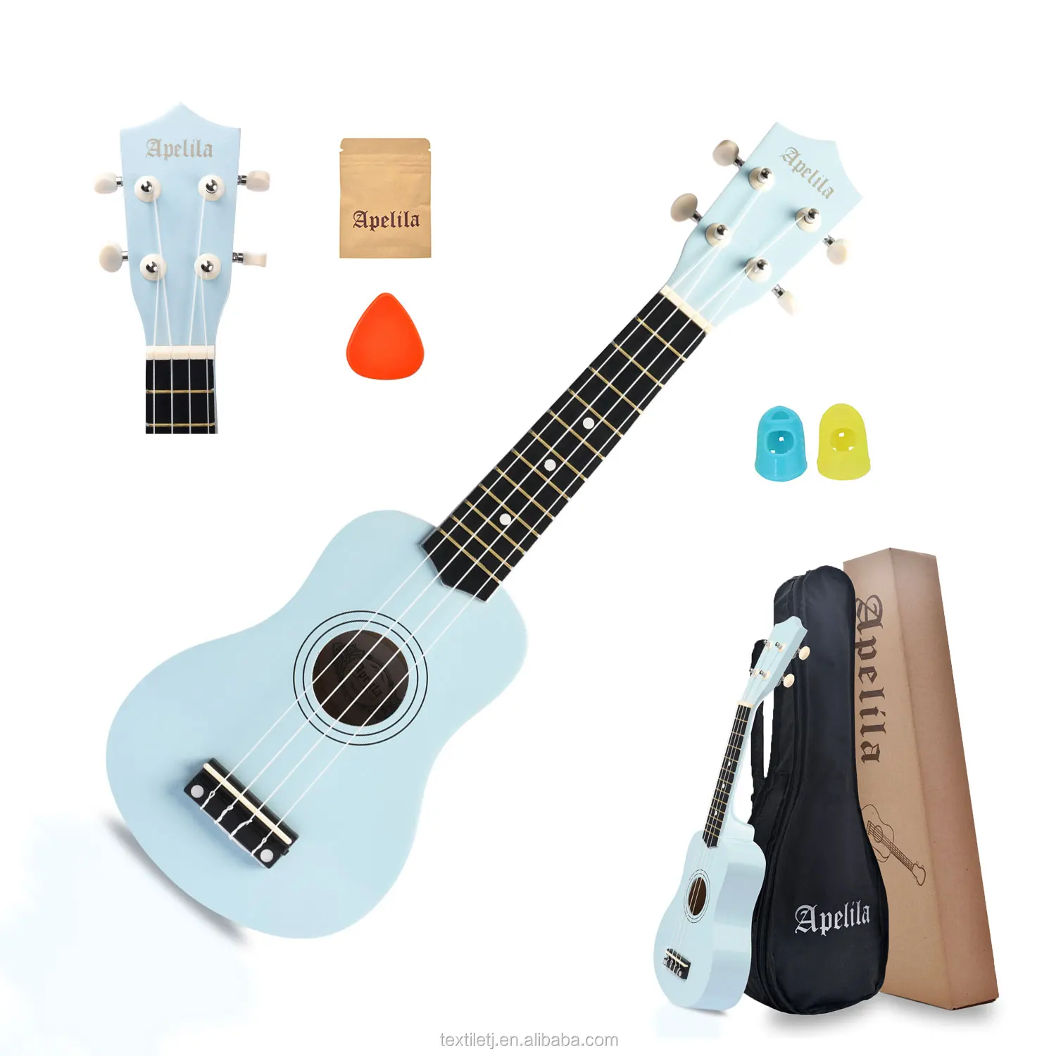 21 Inch Soprano Ukulele Acoustic Mini For Beginner and Children With Bag Picks Strings