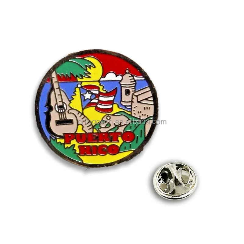 Custom Logo Puerto Rico Souvenir Beach Turtle Fridge Magnets Pin Badge Keychains Flag Puerto Rico Tourist Gift