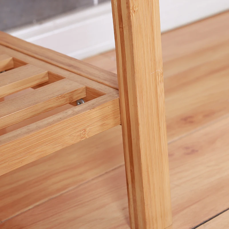 High Quality Classic Design Wood Shower Chairs Stool Bath Bench with Storage Shelf for Bathroom