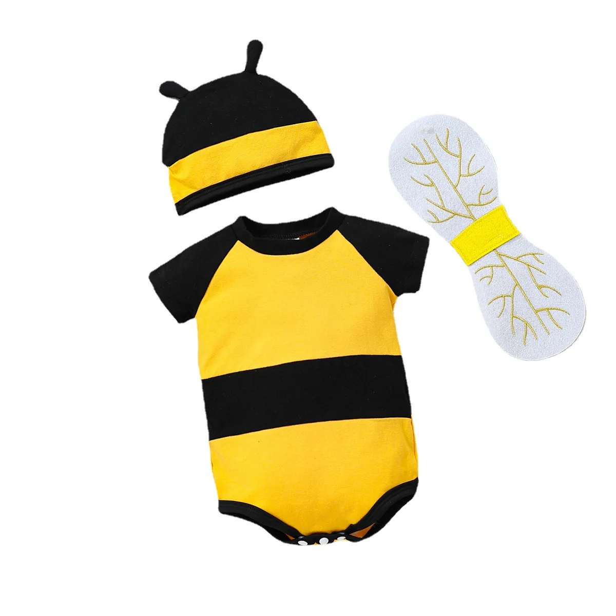 Cross-border baby bee styling clothing newborn short-sleeved jumper one-year-old photo dress multi-piece set wholesale