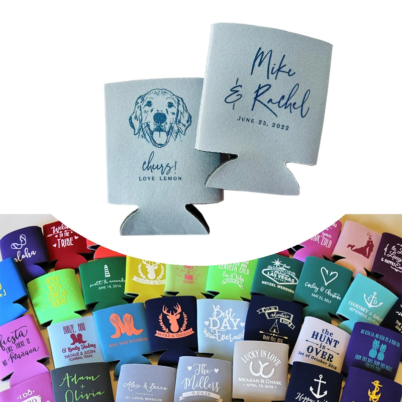 Can Cooler Foldable 3mm Neoprene Insulated Beer bottle Sleeve Can Holder Waterproof Can Koozies