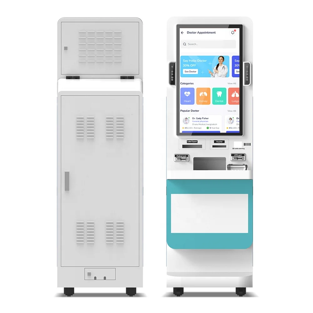 Practical sturdy 32 Inch self-service kiosk for ordering Pos Pay By Card cash outdoor indoor Factory direct machine customizable