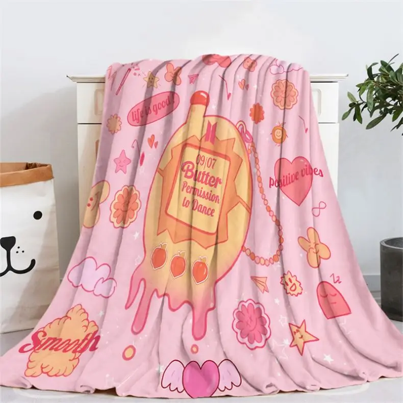 Super soft Kpop Handsome flannel fleece sofa blanket throw OEM Flannel TV Living Bed Throw Blanket Christmas Gift