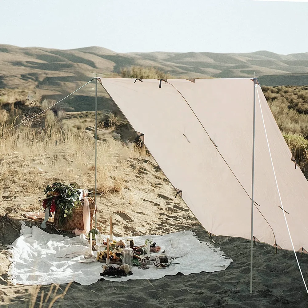 Camping Tent Tarps Waterproof Heavy Duty Waterproof Oxford Rain Tarp  Windproof Sun Shade Shelter for Backpacking Camping Travel