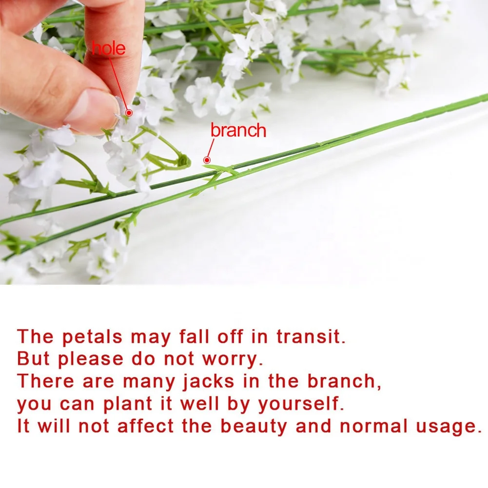 OurWarm White Babies Breath Gypsophila Flowers Artificial Gypsophila DIY Floral Bouquets Arrangement for Wedding Home Decor