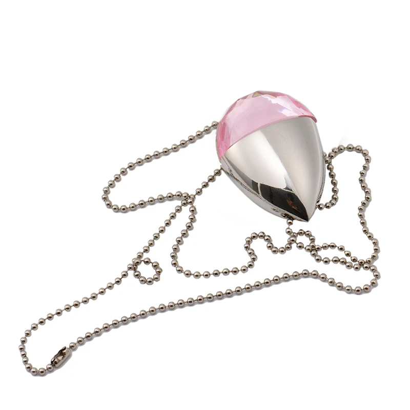 Crystal Diamond Love Heart With Chain Usb Flash Drive Pendrive 4gb 8gb 32gb 128gb Crystal Necklace Pendrive