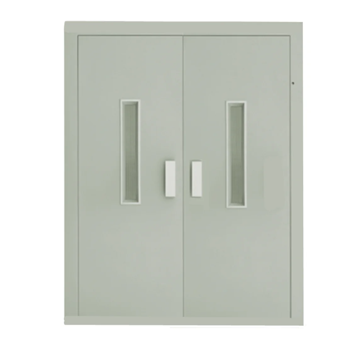 Zowee two panel Elevator Double Swing Door 700m - 1800mm Warehouse semi-autoamtic Door Lift Manual double door