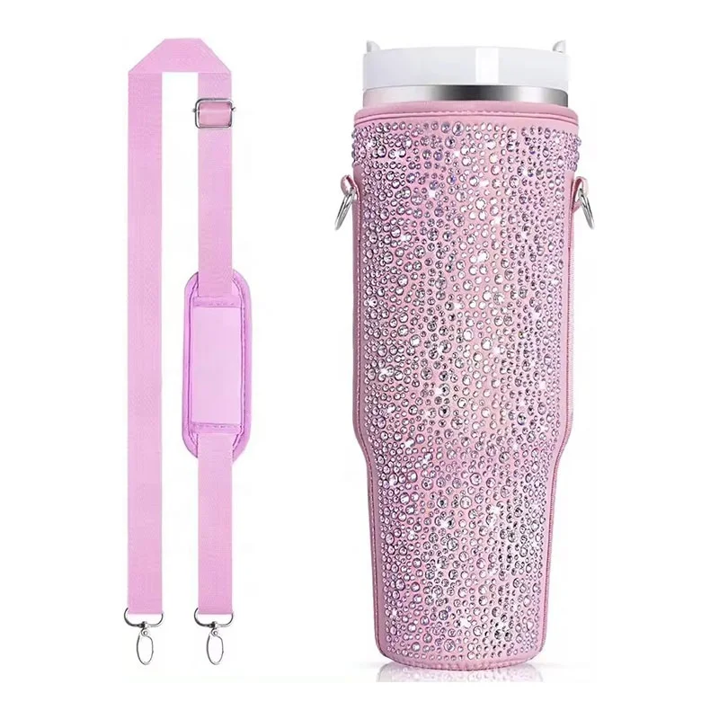 Higher Quality Trendy Neoprene Insulated Water Sleeve 40oz Cooler Warmer Coffee Mug Hot Stamping Water Bottle Sling Bag
