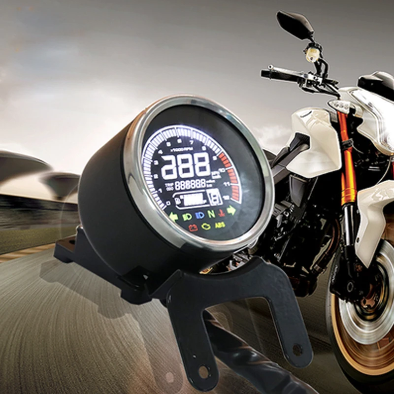 Motorcycle Digital Odometer Speedometer Tachometer Fuel Level Meter Indicator Led Motorbike Multi-functional Gauges Instruments