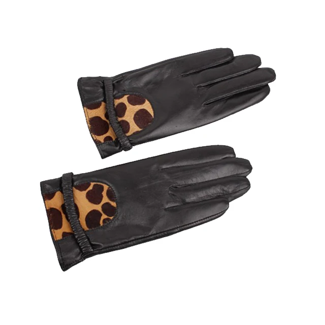 Girls Ladies Fashion Dress Leather Gloves 100% Sheepskin with Elastic Belt