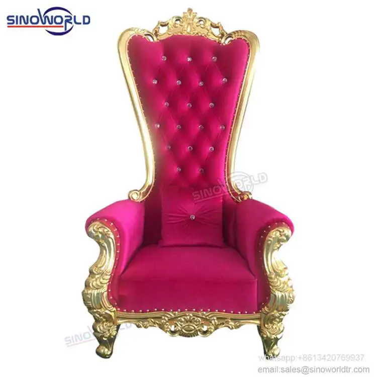 
Cheap wholesale classic baroque hotel banquet party event white silver gold royal wedding sofa queen king throne chair 