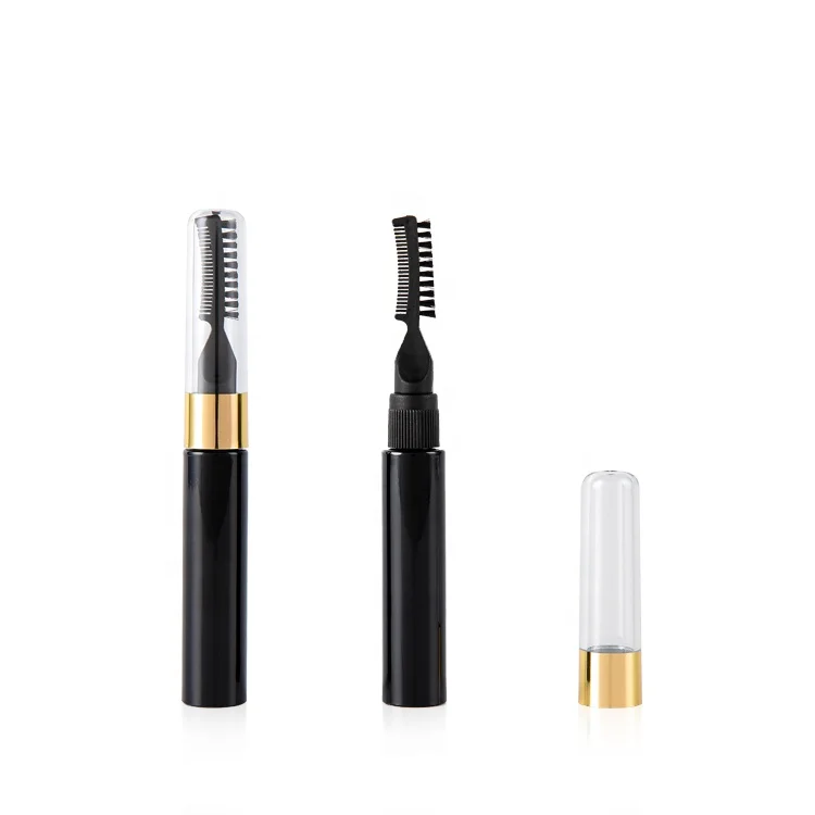 Empty 3ml black plastic eyebrow mascara container,double ended mascara tubes, dual ends eyelash mascara bottles manufacturer