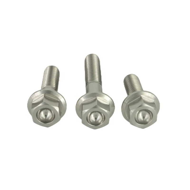 High strength custom hex flange GR5 Ti-6al-4v titanium fasteners titanium bolts titanium screws for motorcycle