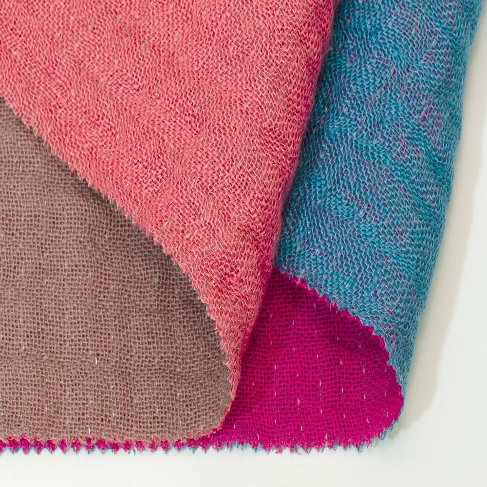 6512# High quality 52.5%linen 46%cotton 1%polyester 0.5%spandex double layer double color yarn-dyed linen cotton fabric