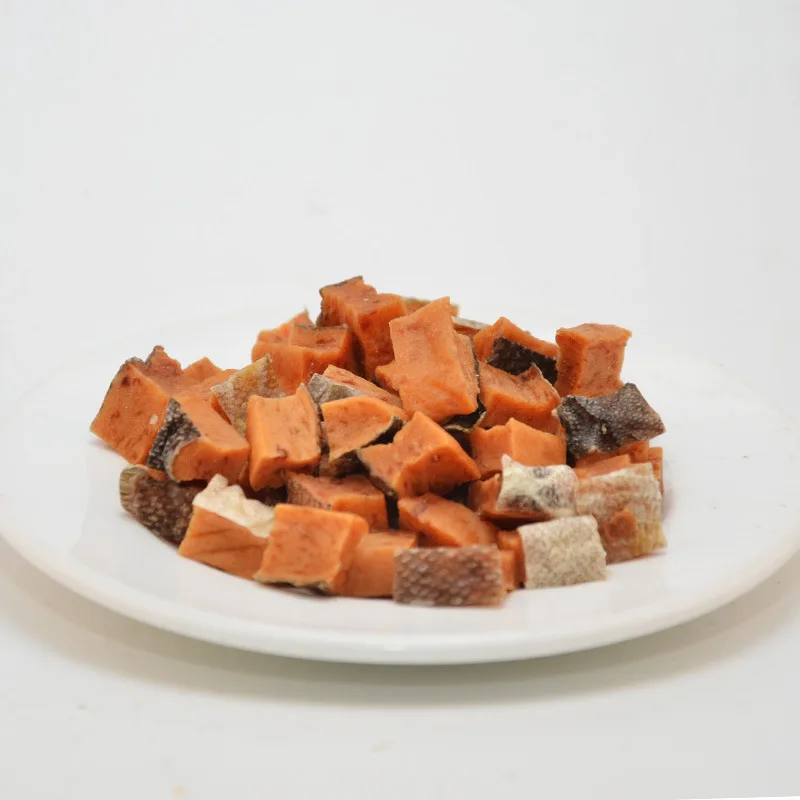 Высокобелковые лакомства для собак натуральные закуски домашних животных лососевые кубики собачьи корм