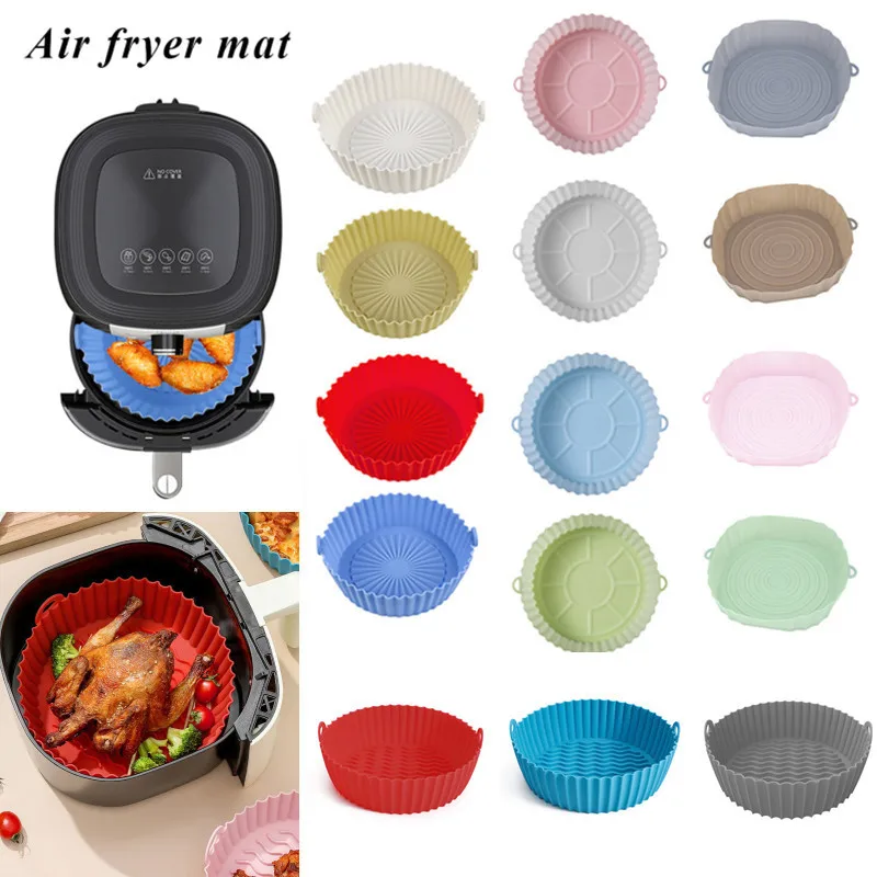2Pcs Ninja Dual Square Liner Fryers Silicona Baking Reusable Liners No Stick Air Fryer Silicone Pot