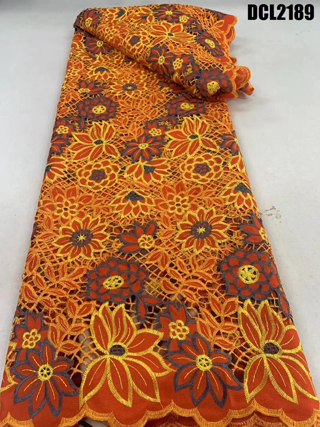 New multicolor embroidery laser guipure lace fabric French embroidery hollow lace fabric for Middle Eastern celebration dress