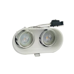 Simple Aluminum Directiononal Recessed Ceiling Double Head LED Spot Downlight Fitting GU10 MR16 Light Housing