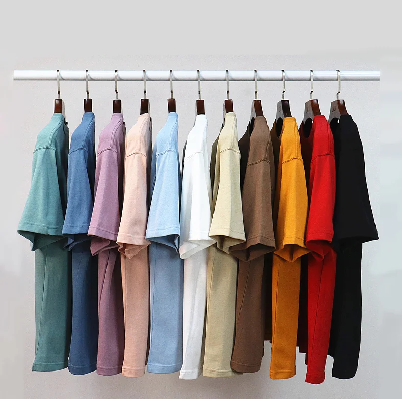 280g heavy cotton oversize t shirt mens thick t shirt blank drop shoulder tshirt oem printing