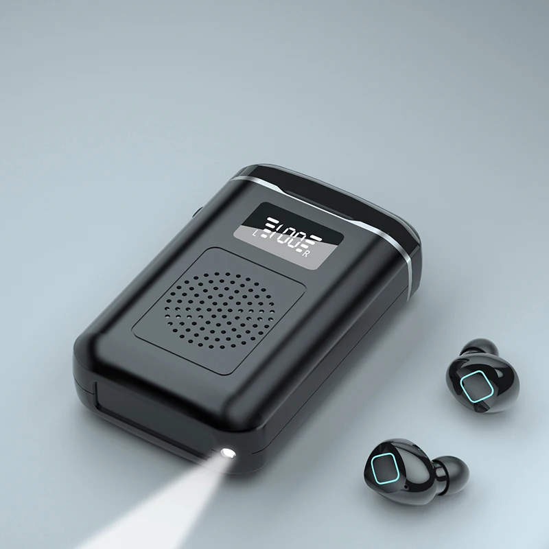
Most Popular Smart Mini Portable Earphone & Headphone LED Display Flashlight Wireless Earphones 