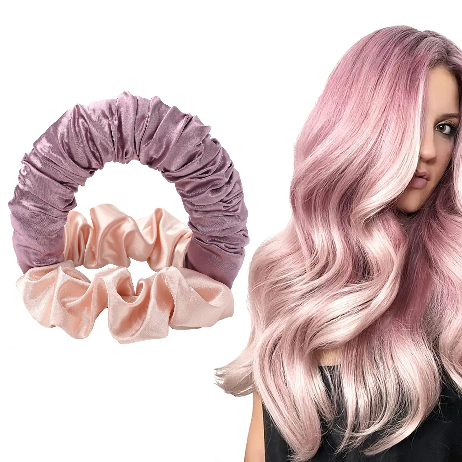 Wholesale Luxury Imitated Silk Fabric Hair Curler Custom Logo No Heat Traceless Portable Hair Curler