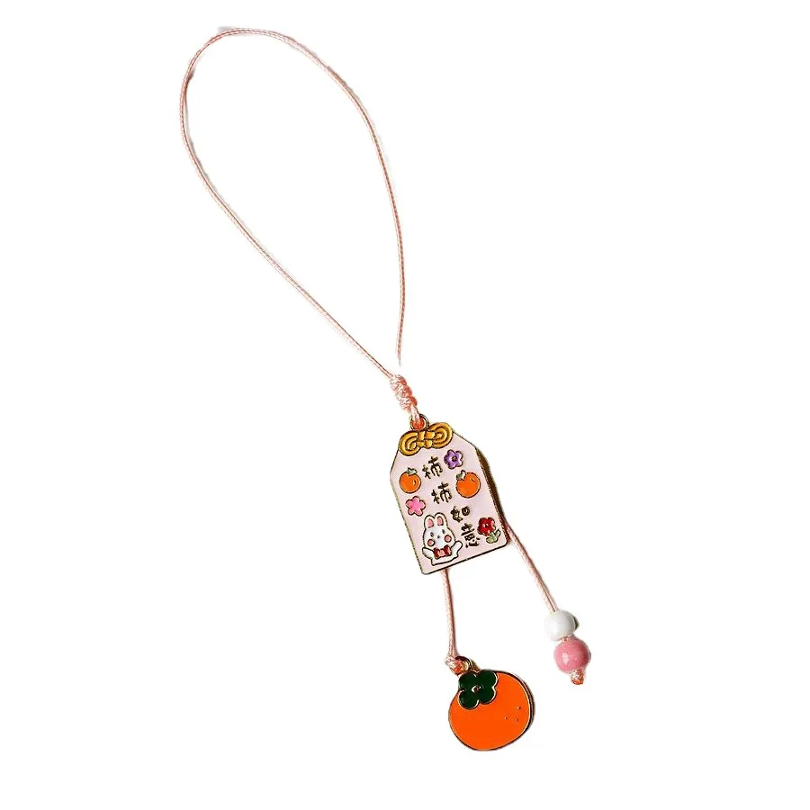 2023 New Lucky Good luck Persimmon Ruyi mobile phone small pendant ornament mobile phone lanyard wholesale for all smartphones